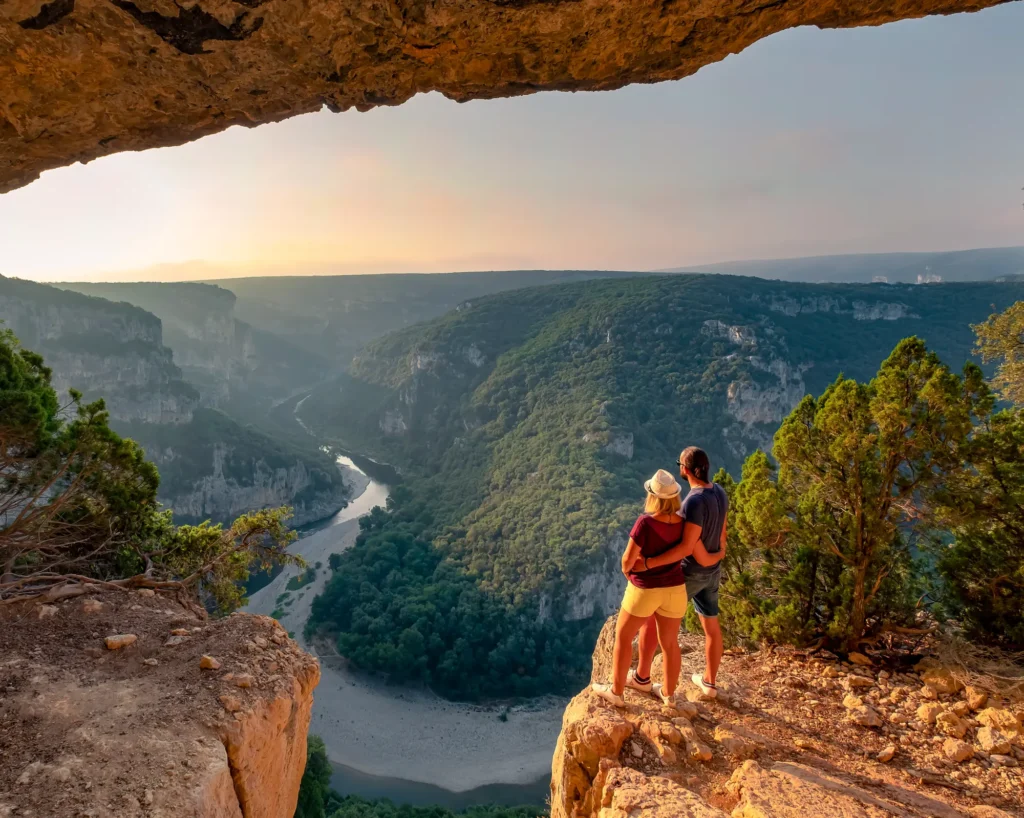 A couple on a mountain