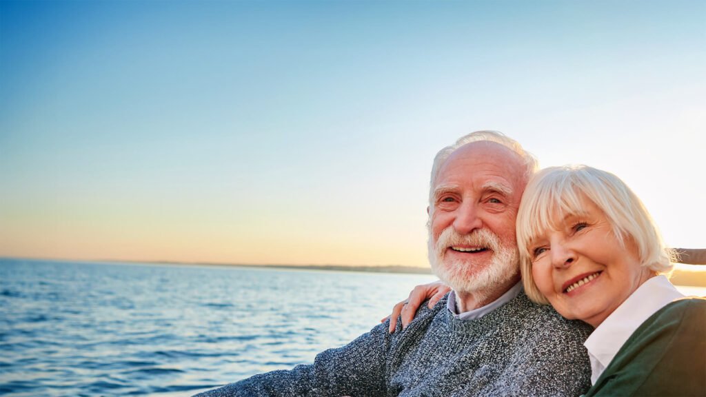 Older couple by the ocean