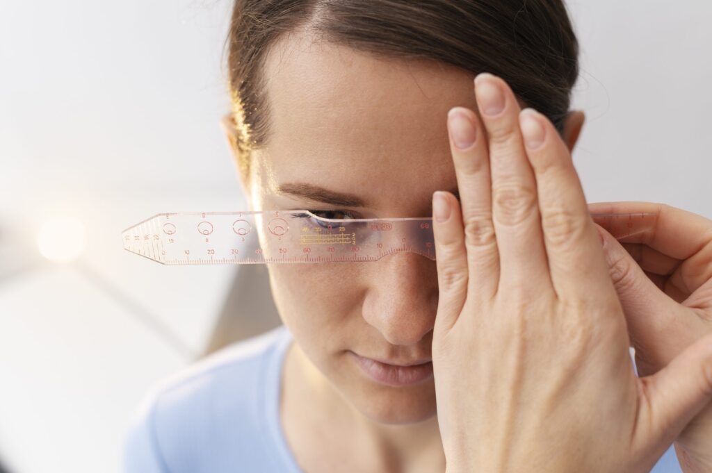 doctor testing patient eyesight