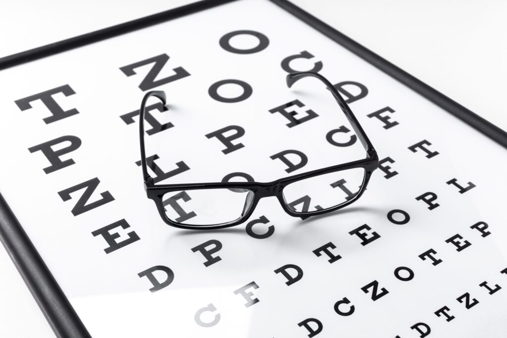 high angle glasses letters