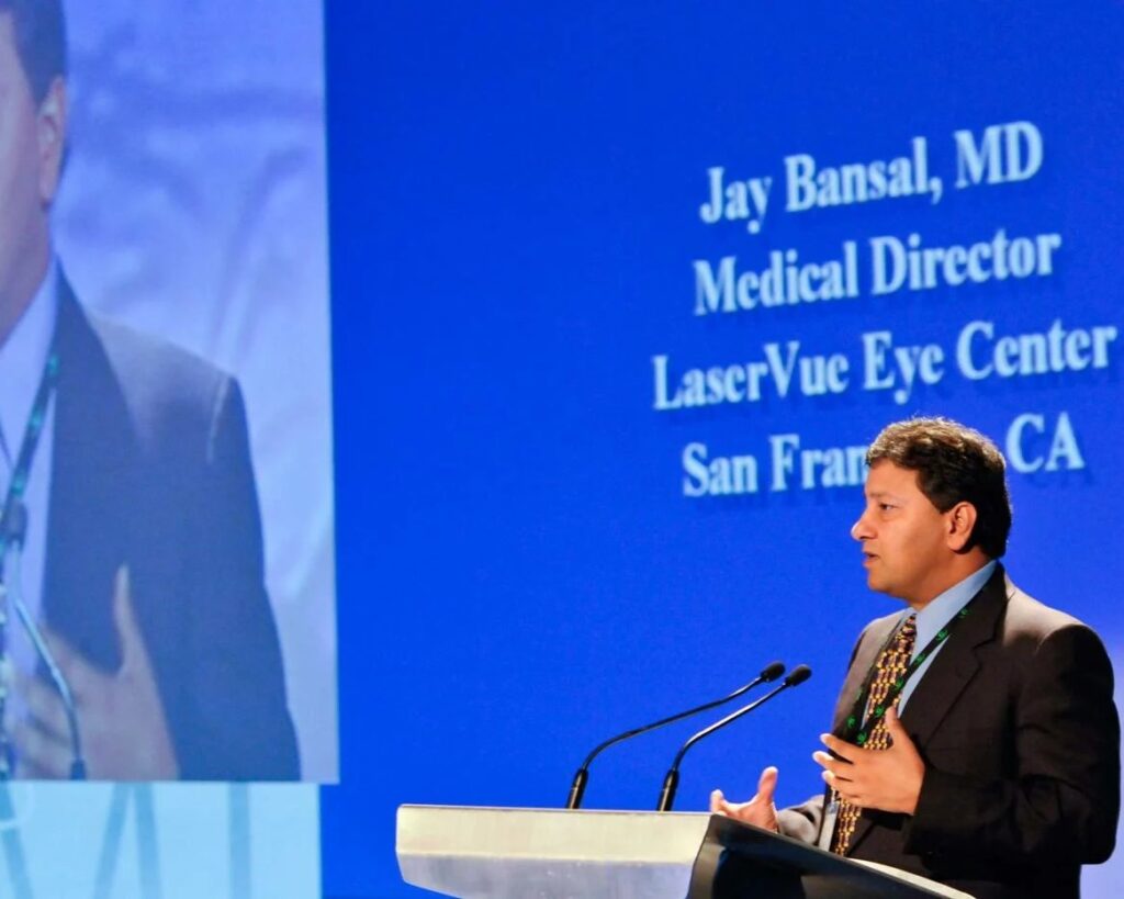 Dr. Jay Bansal speaking at a medical conference