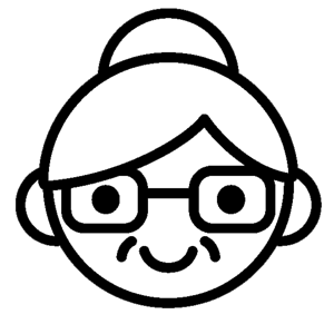Older woman's face icon