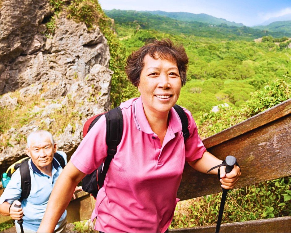glaucoma couple hiking