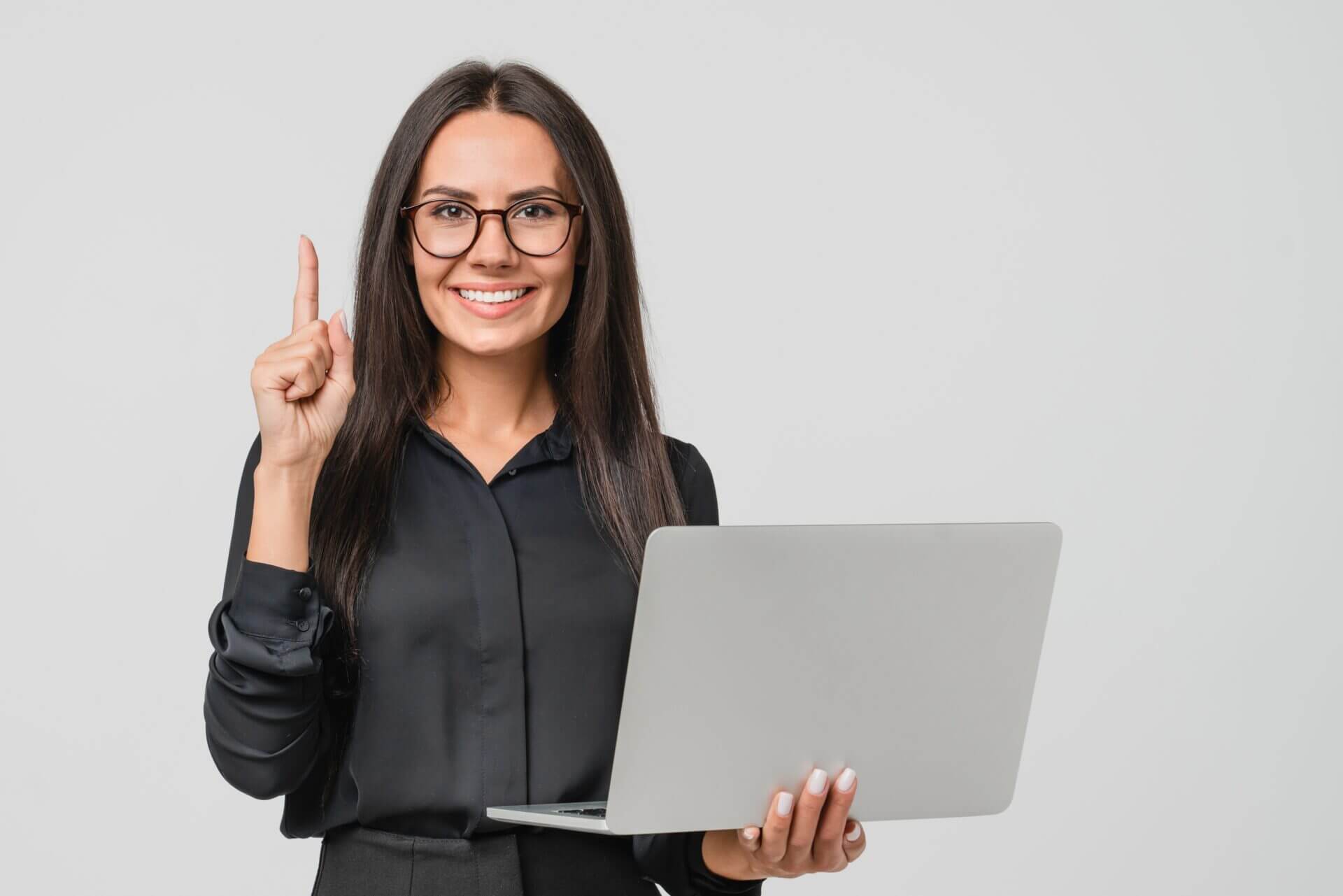 Businesswoman with laptop computer